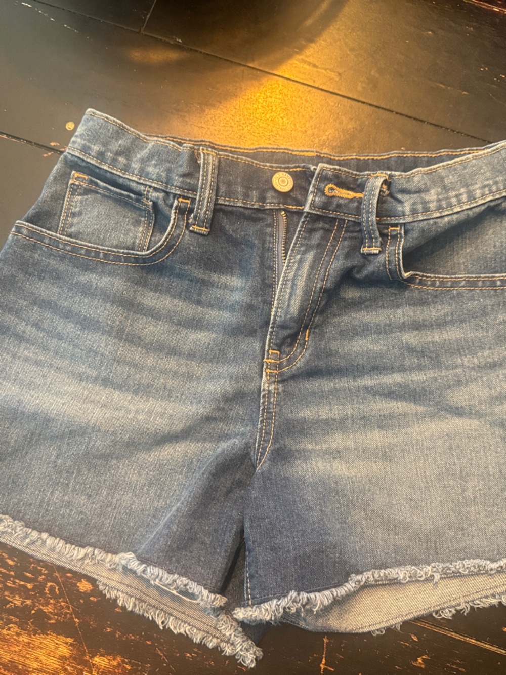 Old Navy Blue Denim Frayed Hem Kids Shorts